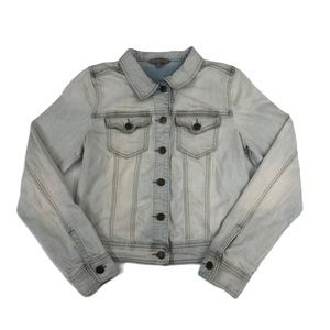 Rubbish Distressed Light Blue Denim Pocketed Button Front Jean Jacket